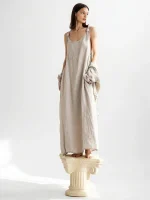 ⁦LINO DRESS | בז׳⁩ – תמונה ⁦3⁩
