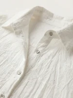⁦COTTON SHIRT | לבן⁩ – תמונה ⁦2⁩