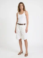 ⁦BERMUDA COOL PANTS | לבן⁩ – תמונה ⁦4⁩