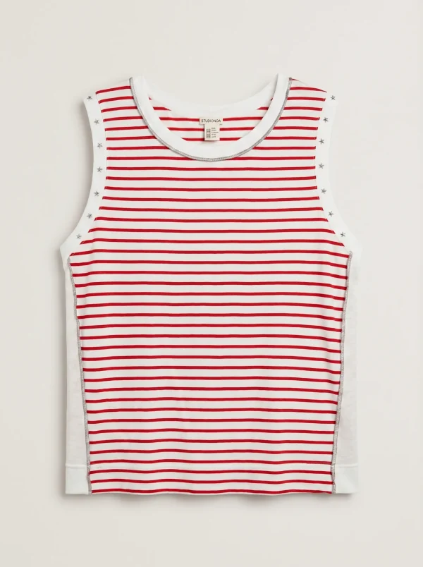 SUMMER B TOP | אדום לבן