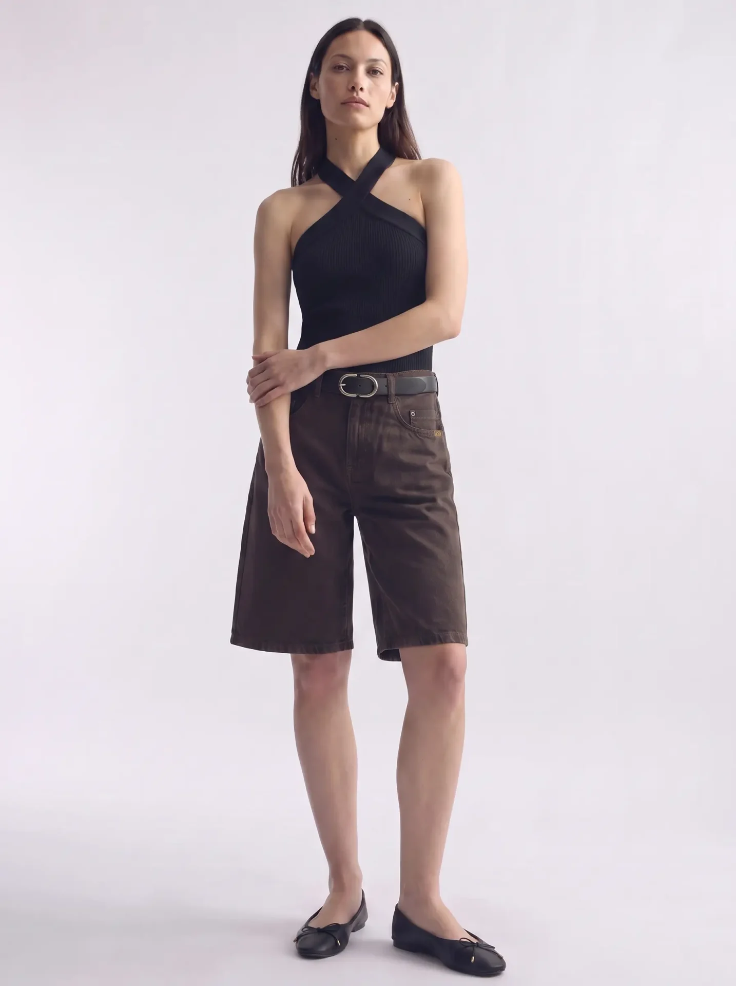 mixmatch4 DENIM BERMUDA | חום כהה – תמונה 1