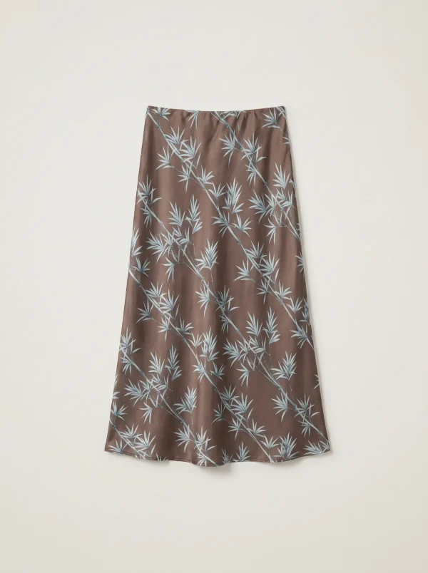 SATIN SKIRT | חום בהיר
