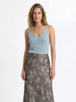 ⁦SATIN SKIRT | חום בהיר⁩ – תמונה ⁦4⁩