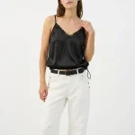 SATIN TOP | שחור