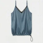 SATINE TOP | כחול