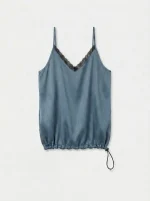 SATINE TOP | כחול