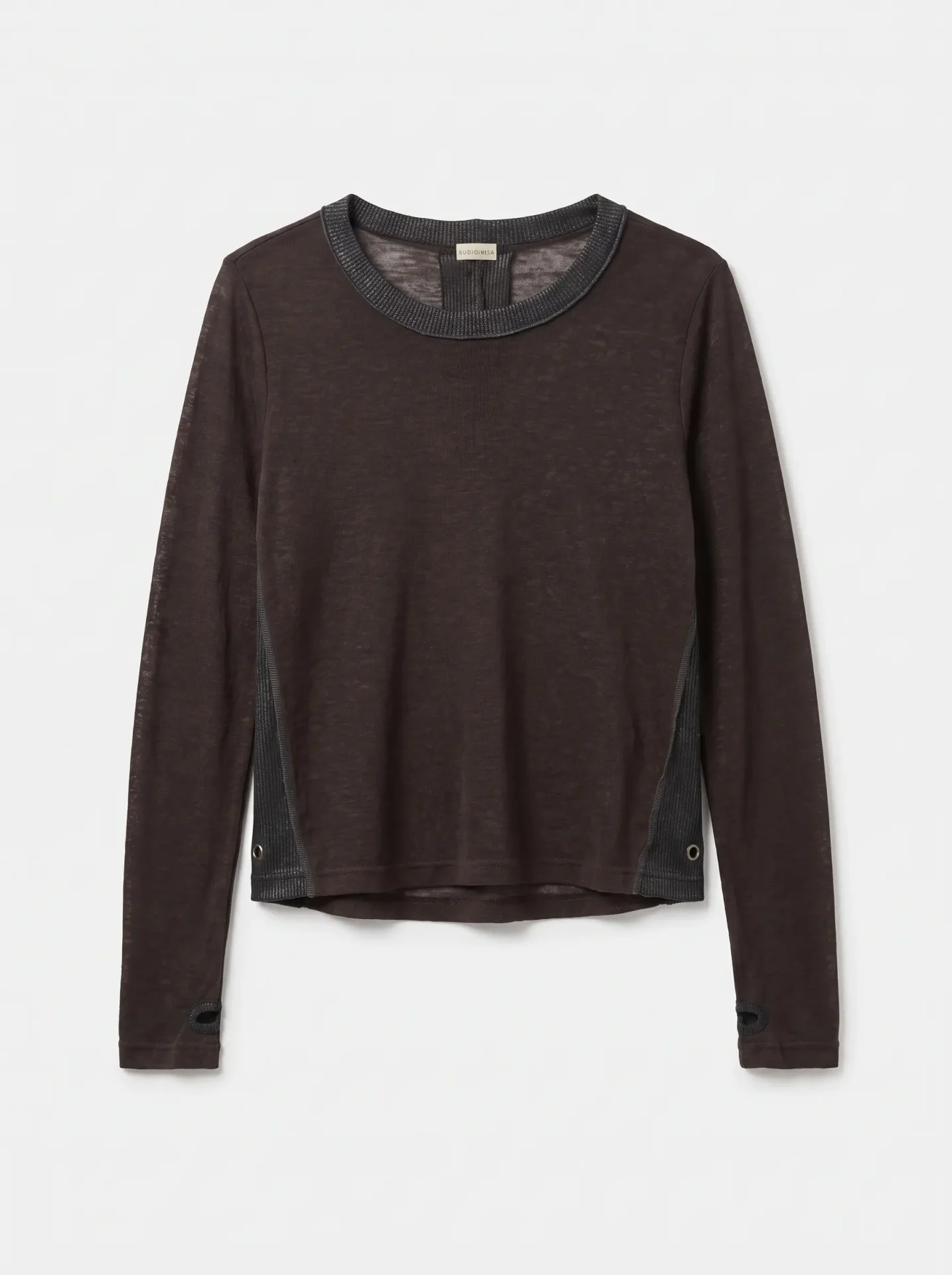 Studionoa-fw27-best11-11 T-BEST LONG SHIRT | חום – תמונה 1
