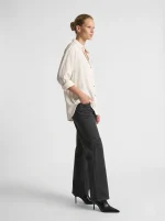⁦SATIN STUDS SHIRT | שמנת⁩ – תמונה ⁦4⁩