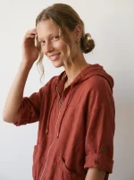 LINO HOODIE | טרקוטה