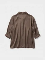 ⁦SATIN STUDS SHIRT | חום⁩ – תמונה ⁦2⁩