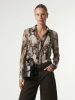 ⁦WRINKLED CHIFFON SHIRT | נחש⁩ – תמונה ⁦2⁩