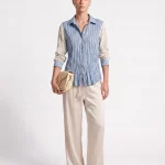 WRINKLED SATIN SHIRT | תכלת
