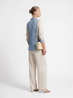 ⁦WRINKLED SATIN SHIRT | תכלת⁩ – תמונה ⁦6⁩