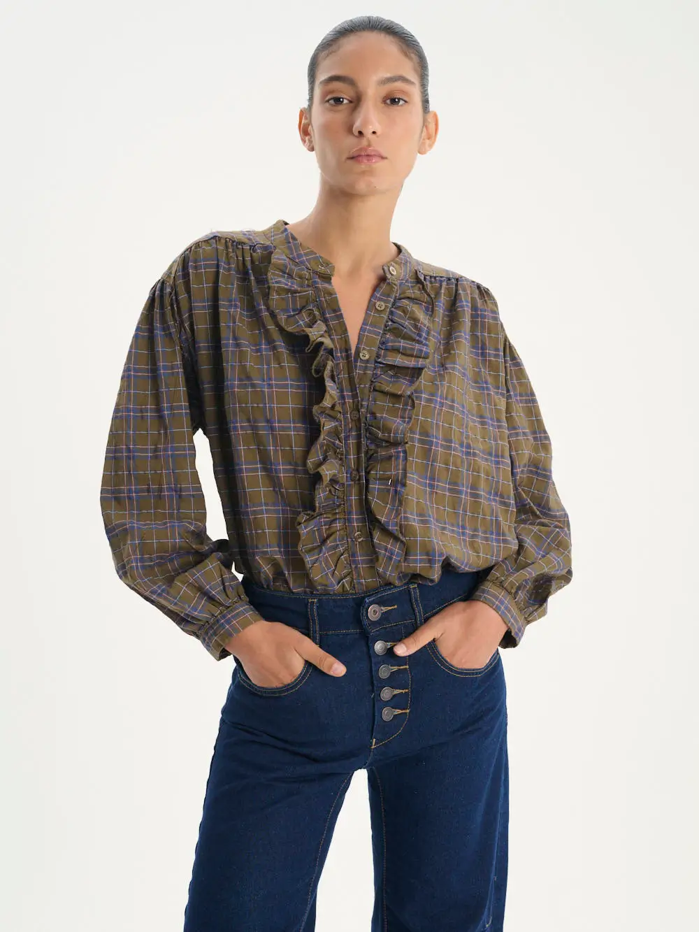 STUDIO NOA50453 CAMILE SHIRT | זית – תמונה 1