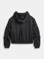 ⁦NOA'S SATIN HOODIE | שחור⁩ – תמונה ⁦5⁩