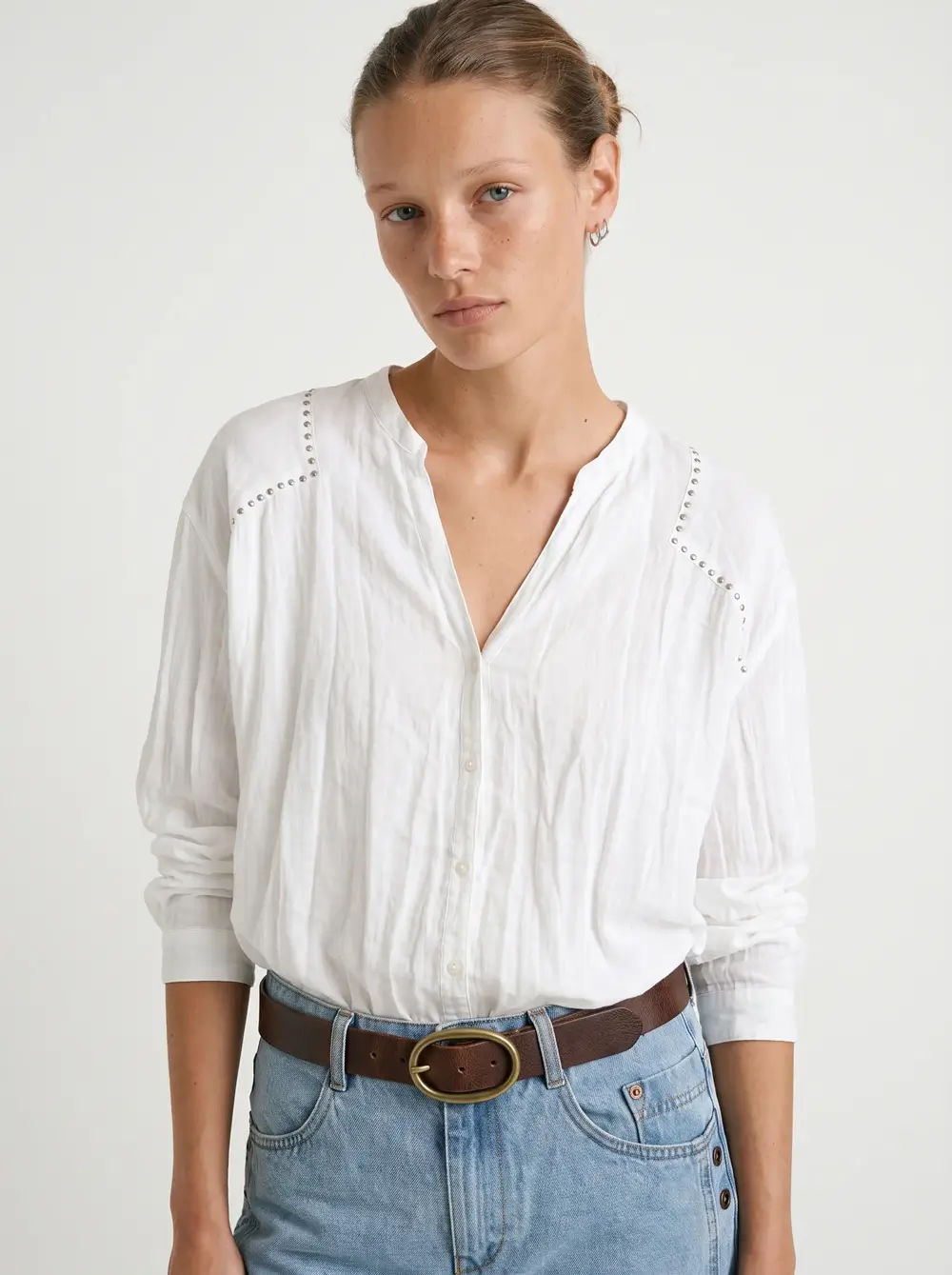 image-(1) PAPER SHIRT | לבן – תמונה 1