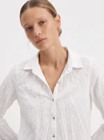 ⁦WRINKLED COTTON SHIRT | לבן⁩ – תמונה ⁦6⁩