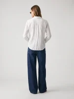 ⁦WRINKLED COTTON SHIRT | לבן⁩ – תמונה ⁦4⁩