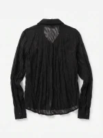 ⁦WRINKLED CHIFFON SHIRT | שחור⁩ – תמונה ⁦6⁩