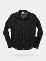 ⁦WRINKLED CHIFFON SHIRT | שחור⁩ – תמונה ⁦2⁩