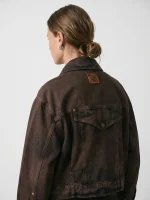 ⁦K - DENIM JACKET | חום⁩ – תמונה ⁦3⁩